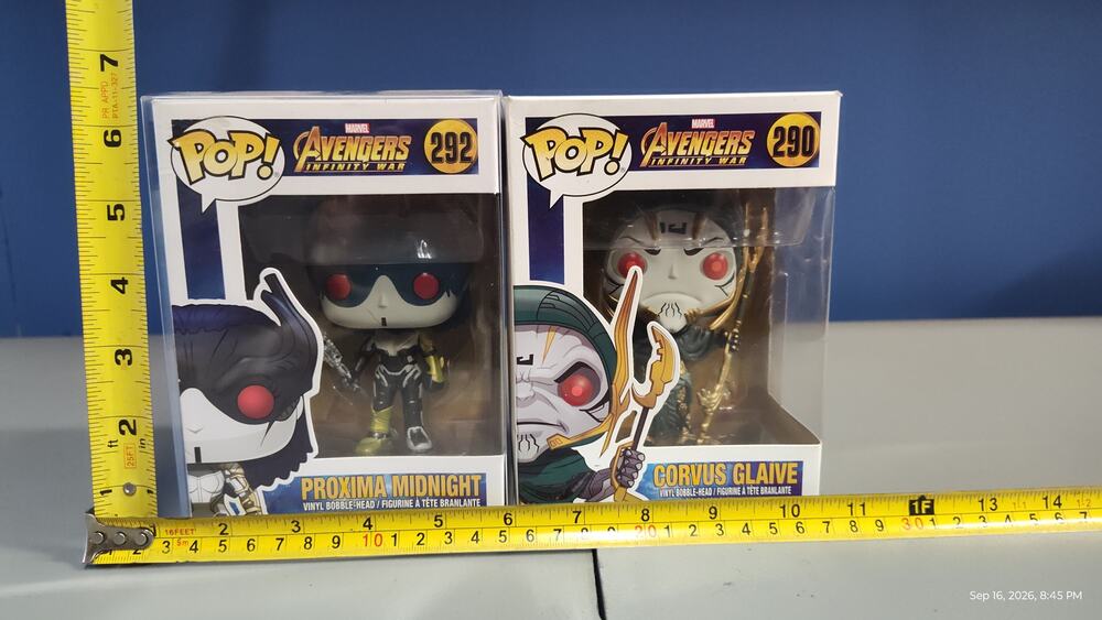 Funko Pop Marvel Corvus Glaive 290 Proxima Midnight 292 Lot of 2